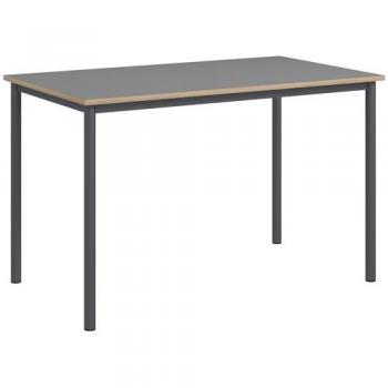 Homcom - 120cm Minimalistic Dining Table Steel Frame Foot Pads Simple Style Grey
