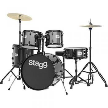 Black Stagg 20-Inch 5-Component Drum Kit