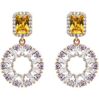 Sanen Pendientes de Lujo en Oro 18K con Circonita Rubí