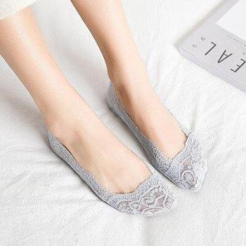 Calcetines de barco de gel de sílice para mujer, antideslizantes, invisibles, de algodón