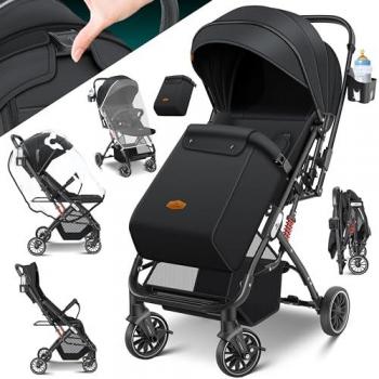 KIDIZ Kombi‑Klapp – Faltbarer Liegebuggy mit Moskitonetz