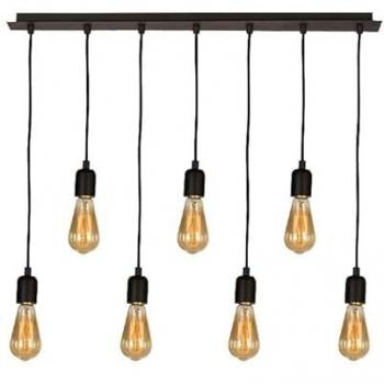 Epikasa - Lampada a Sospensione Crotone, Metallo, Nero, 80x10x93 cm