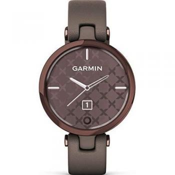 Garmin Lily Classic, taupe/mokka - feminine Smartwatch mit hellbraunem Lederarmband