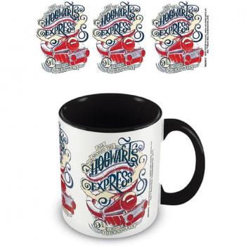 Taza Harry Potter - Interior Colorido All Aboard, Negra