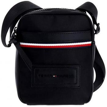 Tommy Hilfiger - Mini Reportero de Nylon Moderno, Shopper y Bolso de Hombro para Hombre, Negro