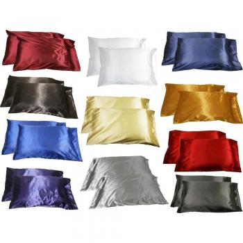Unihome Silk Satin Pillowcase Set – 2 Pack – Queen & Standard – Multiple Colors