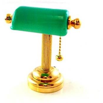 Mini case lampade da scrivania per bambole 1:12, luce LED a batteria verde chiaro
