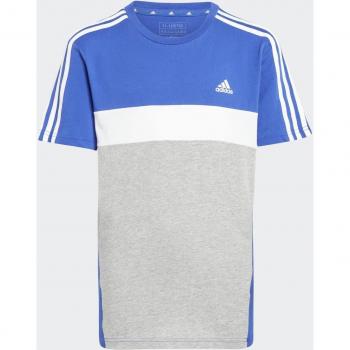 T-SHIRT BAMBINO ADIDAS TIBERIO COLORBLOCK COTONE 3 STRISCE