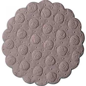 Demmler Glasuntersetzer - filigranes Saugstoffpapier - 9cm - Rosenprägung - 500 Stück - Weiß