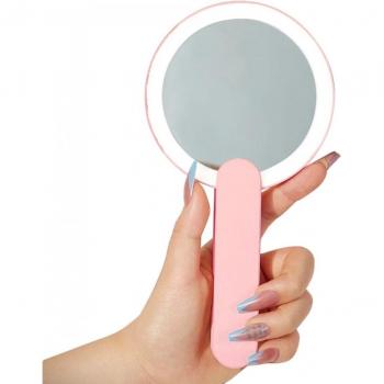 Luce Makeup 2‑in‑1: Specchio Rosa, LED Intelligente, Carica USB