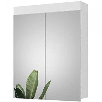 Armadio specchiera bagno Luna, Bianco, 60 x 77 cm, Vicco