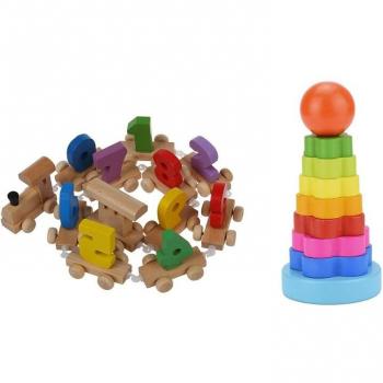 Tren de madera apilable para bebés