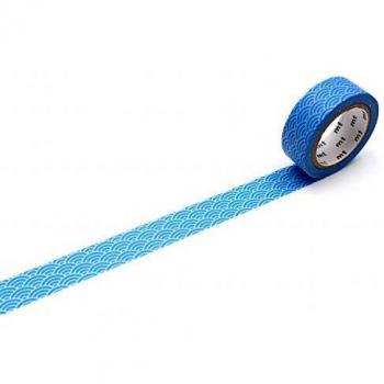 Nastro Adesivo Decorativo Washi Seigaiha Blu 15 mm x 7 m