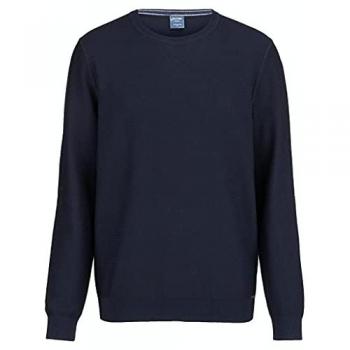 OLYMP Rundhalspullover – Strick Casual, blau