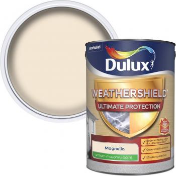 Dulux Weathershield Magnolia Smooth Matt Masonry Paint 5L