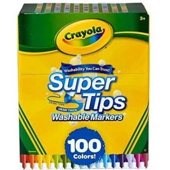Pennarelli Lavabili Assortiti Crayola Super Tips 100 Pezzi