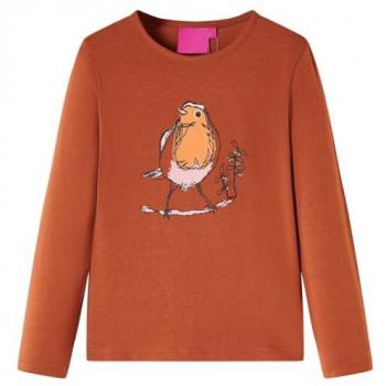 VidaXL Children's Long Sleeve T-Shirt - Cognac 92