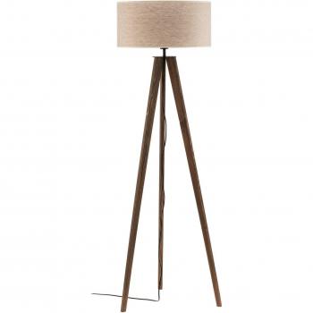 Maira Tripod Lamp, Walnut Base, Beige Shade