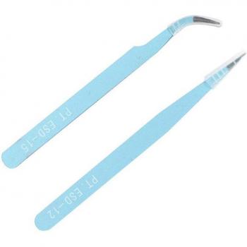 2Pcs Eyelash Extension Tweezers in Pink, Purple, Blue