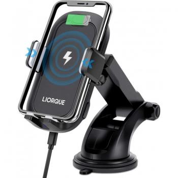 Soporte Coche LIORQUE con Cargador Inalámbrico QI 10W