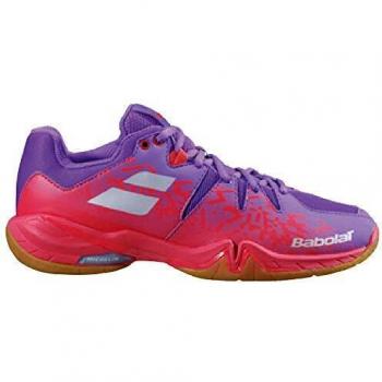 Babolat Shadow Spirit Mujer 2020 - Zapatillas de Deporte para Bádminton, Fitness y Deportes de Interior, Rojo/Lila, 4