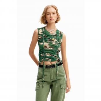 T-Shirt Arricciata Desigual XS Verde