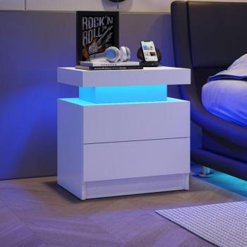 Comodino moderno a LED (bianco)