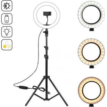 Outdoor LED Ring Light with 82 Adjustable Tripod and Mobile Phone Holder for TikTok Live Broadcast