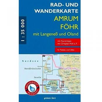 Rad- und Wanderkarte Amrum, Föhr mit Langeneß und Oland 1:30 000