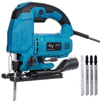 Tilswall 750W Power Jigsaw with 4 Blade Kit – Wood, Metal, Plastic