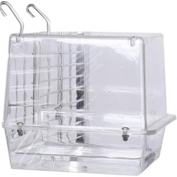 Upgraded Adjustable Large Double Hook Bird Bath Cage with Clear View for Pets P31E