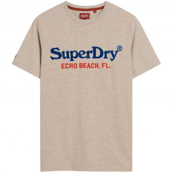 Superdry T-shirt Korte Mouwen Venue Duo Logo Beige/Blauw/Rood - XXL