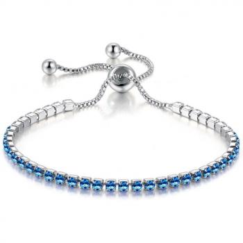 Brazalete de circonitas brillantes de 2,5 MM ajustable H095