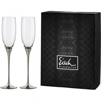 Sektglas EISCH Champagner Exklusiv Trinkgefäße Gr. 28 cm, 180 ml, 2 tlg., grau