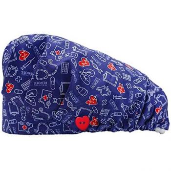Elektrocardiogram Print Bouffant Hoed