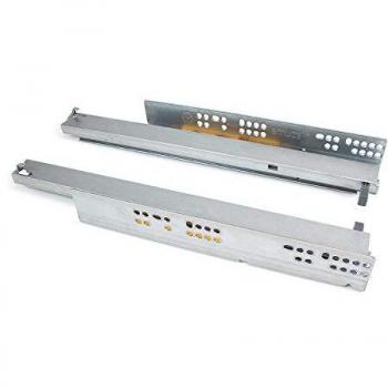 Guías ocultas para cajones silver, extracción total, sistema push, 250mm, acero zincado