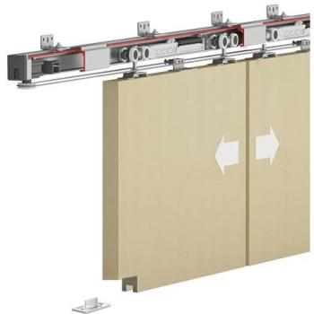 DS-Slide Double Synchro Sliding Door Kit - 3600mm Track - One Way Soft Close