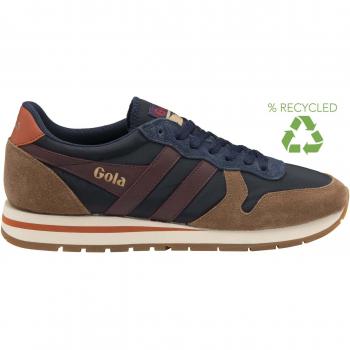 Basket basse en cuir Gola – Bleu Marine Tabac – Homme – 45