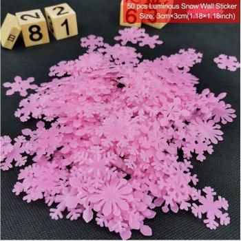 Stickers muraux fluorescents flocons de neige - 50 pcs