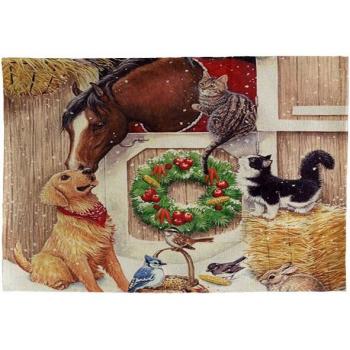 Christmas Horse Cat Bowl Mat 42*32cm
