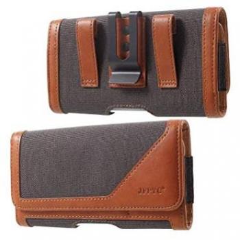 Funda Cinturón para BLU V9 (2019) con Clip Metálico Textil-Piel Horizontal