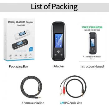USB 5.0 Bluetooth Transmitter/Receiver – DISOUR Dual‑Mode Stereo (AUX/RCA)
