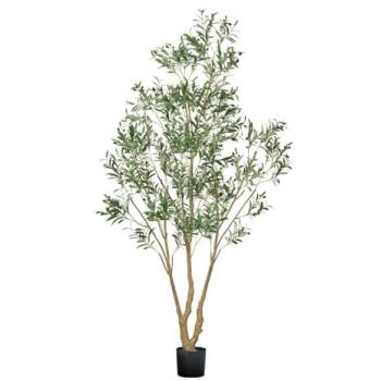 Urban Orchard 8‑Foot Artificial Olive Tree with Dark Pot