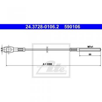 Cable de accionamiento del embrague ATE para VOLKSWAGEN Coccinelle/Beetle y Karmann GHIA