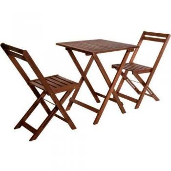 Set tavolo e sedie in legno di acacia pieghevoli