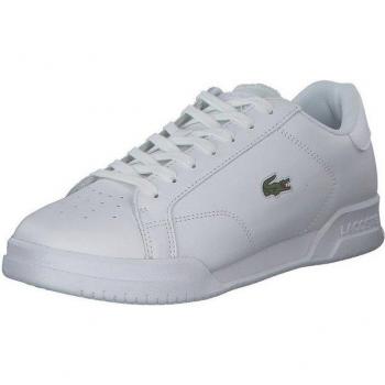 Scarpe Lacoste Twin Serve Uomo Bianco in Cuoio e Sintetico 44.5