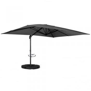 Parasol déporté gris 3x4 M Calvi avec 4 dalles et housse