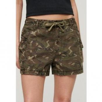 Pantaloni corti Superdry Cargo verde cachi beige donna - 8