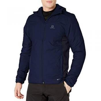 Salomon Drifter Mid Hoodie Reverseable Jacket for Men with Hood, DRIFTER MID HOODIE M, Jersey, Blue