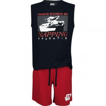 Pigiama Star Wars Grogu Would Rather Be Napping - Uomo - S a 3XL - Nero/Rosso